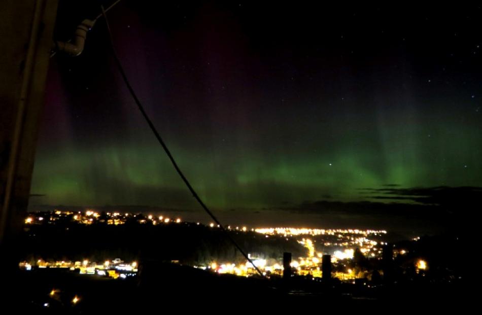 The Aurora Australis as seen from Wakari at 11pm, 15 July. Photo by Lori Maxwell
