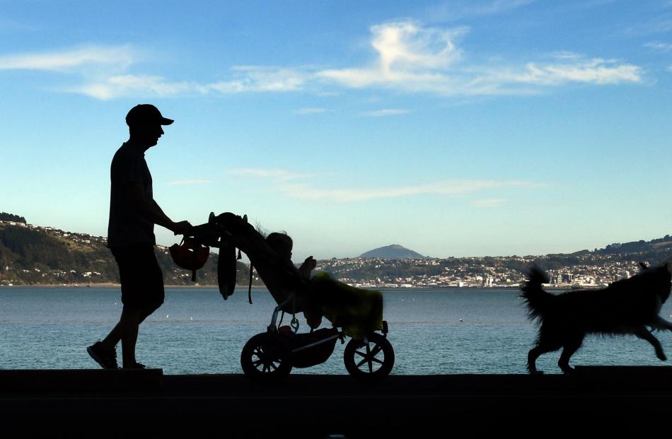 The Hawker family (from left) Kim, Georgie, Jake, Ollie and dog Riley enjoyed some exercise near...