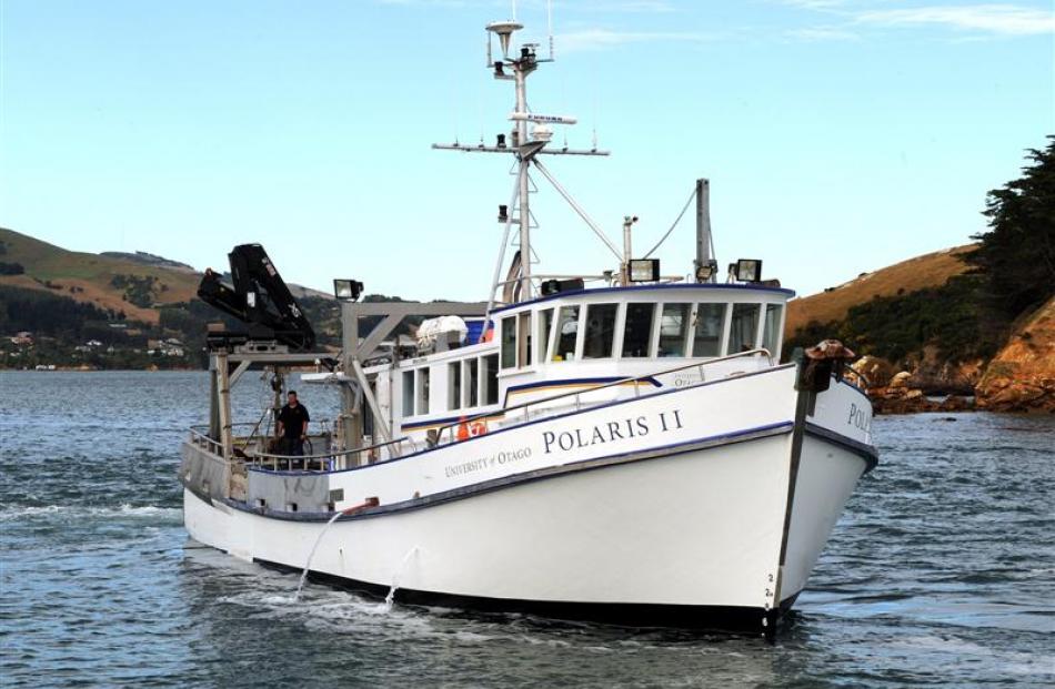 The Polaris II in Otago Harbour. Photo by Stephen Jaquiery.