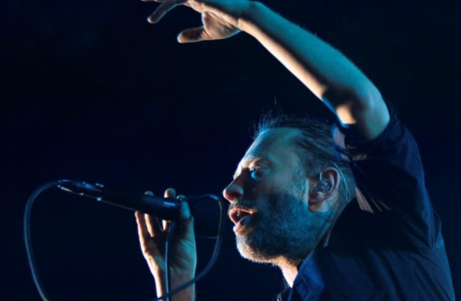 Thom Yorke of British band Radiohead performs at the Optimus Alive Festival in Alges, on the...