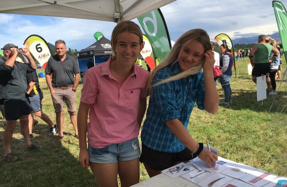 Christchurch Girls’ High School pupils Erin Humm (16, left) and Amelia Ridgen (16) test their...