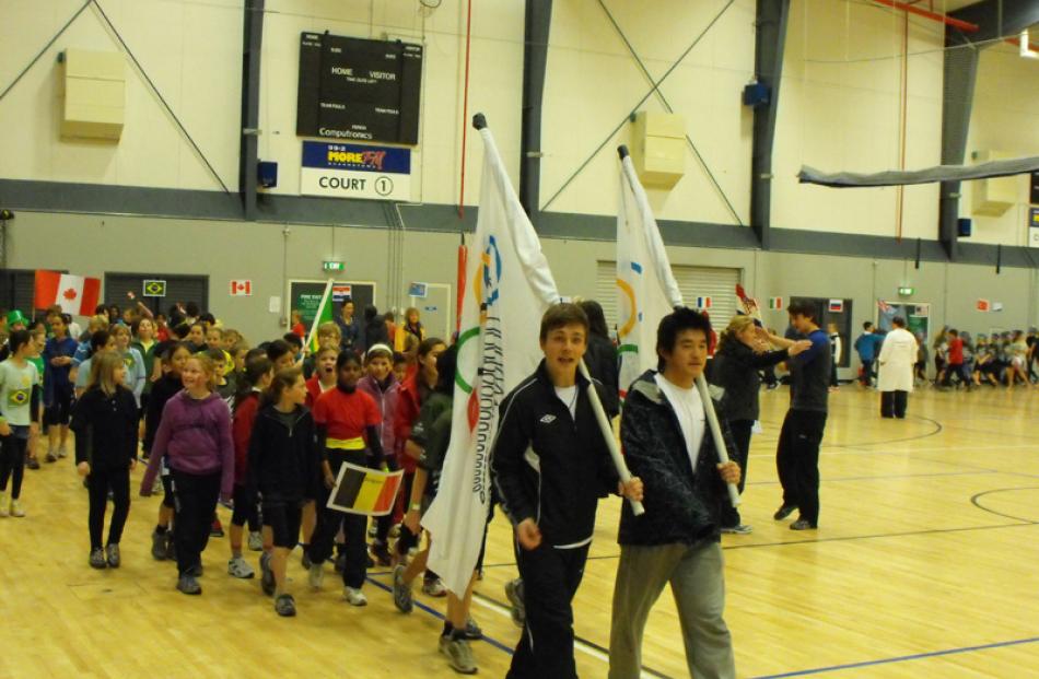 Wakatipu High School pupils Cohen Nash (18) and Dong Young Kim (17) helped lead the opening...