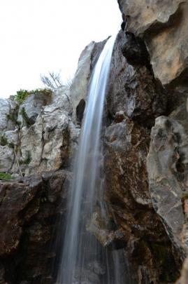 A waterfall is one of the features inside the Dunedin Chinese Garden.