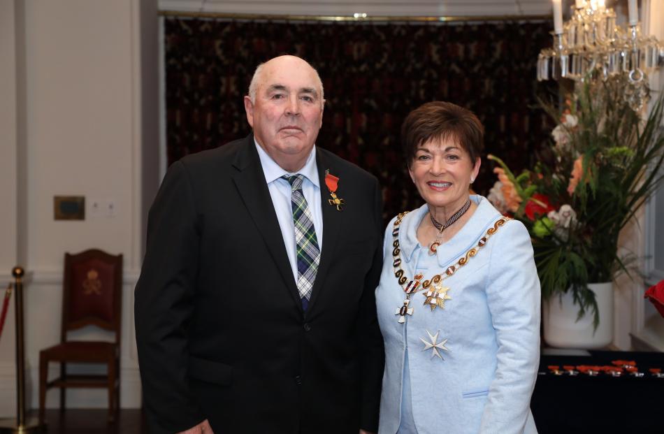 Denis Aitken with Dame Patsy. Photo: Government House 