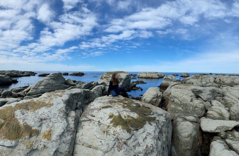 Geomorphologist Sophie Horton at Kaikoura. PHOTO: SUPPLIED