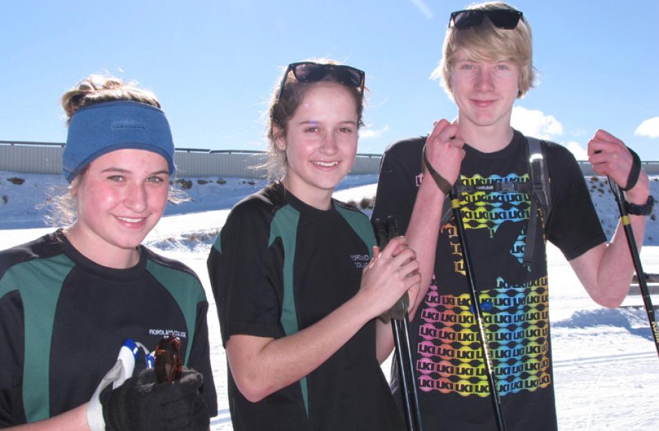 Rebecca (13) and Jennifer Carruthers (15), and Sam Huntington (14), all of Te Anau.