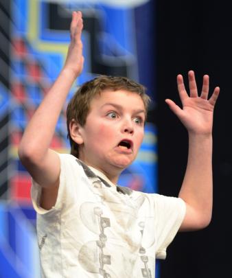 Will Bryant (11) of George Street School during an impromptu haka competition.