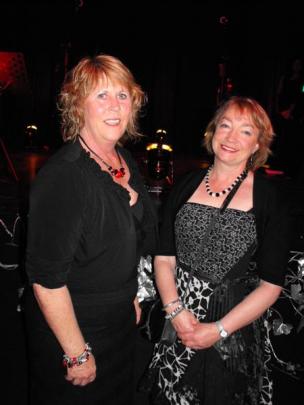 All glammed up were Pam Beattie and Ann Jacobson, both of Dunedin.