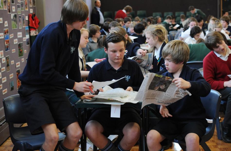 King's High School pupils (from left) Josh Aitcheson (14), Cory McGrath (13) and Dylan Edwards (13).