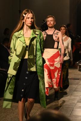 Models show off the designs of Gisella Candi, of the University of Technology Sydney.PHOTO: LINDA...