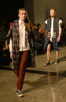 Models wear the designs of George Borrie, from the Southern Institute of Technology in...