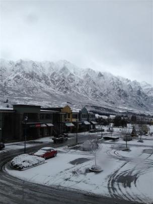 The Remarkables with Remarkables Park Shopping Centre in the foreground.  Photo:  Nicola Pullar