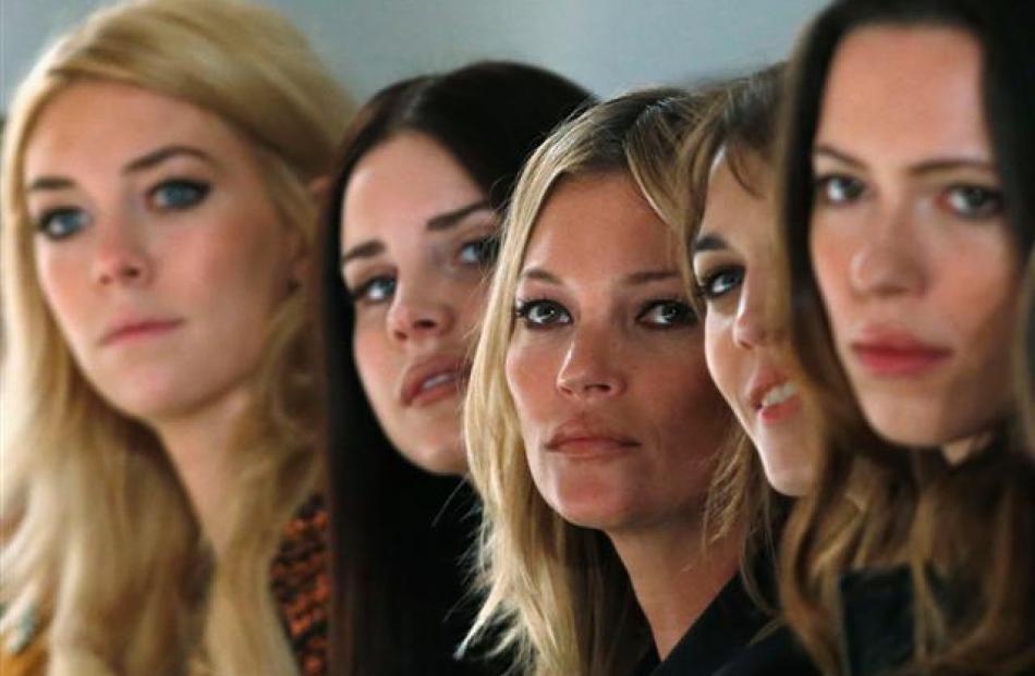 Vanessa Kirby (L), Lana Del Rey (2nd L), Kate Moss (C), Alexa Chung (2nd R) and Rebecca Hall...