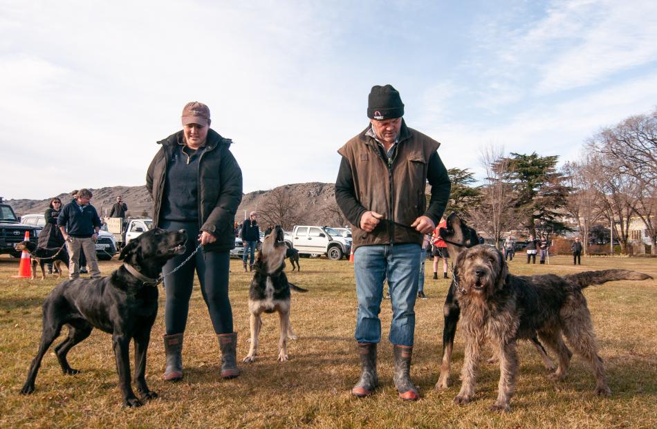 	Bannockburn father and daughter Erin Chittock with dogs Sam and Dave and Kerry Chittock with...