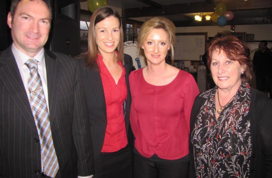 Michael Morris, Helen Clarke and Penny Cloudesley, all of Queenstown, and Marlene Polson, of...
