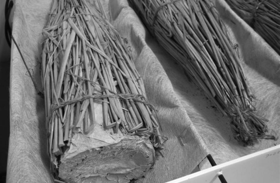 Straw wrapping on 104-year-old bottles of Mackinlay's whisky. Photo from Antarctic Heritage Trust.