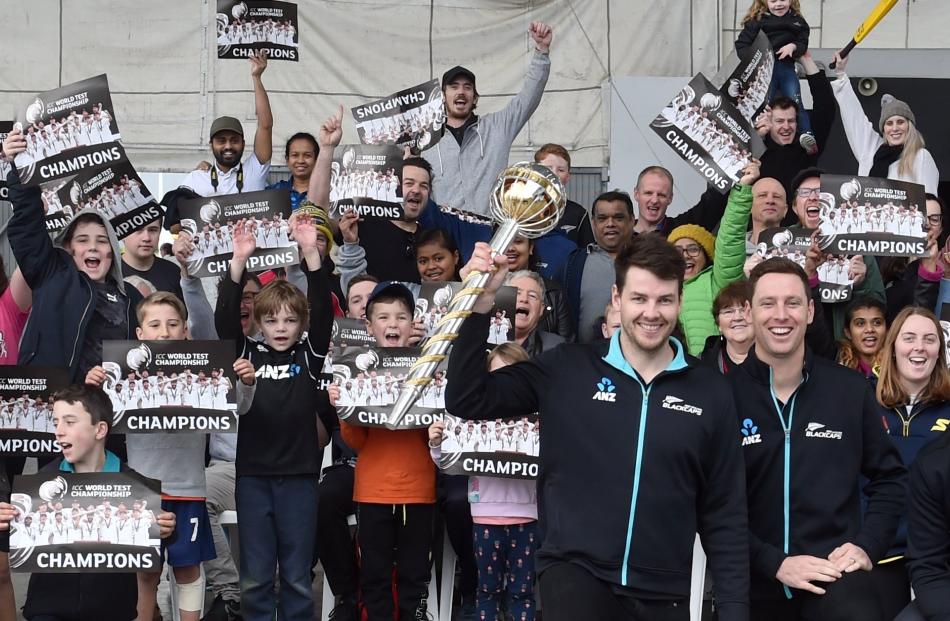 Standing before crowds of supporters on  The Amazing Mace tour at Forsyth Barr Stadium in Dunedin...