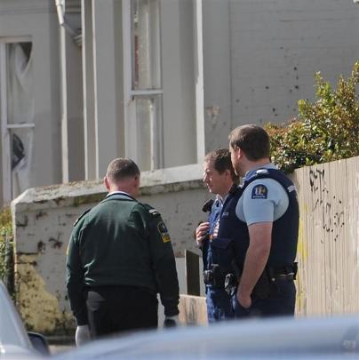 Police officers at Castle St on Friday.