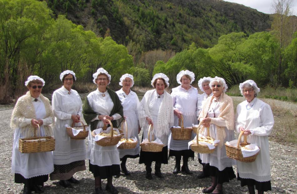 The St John Presbyterian Church ladies with their girdle scones are, from left: Valmai Mincher,...