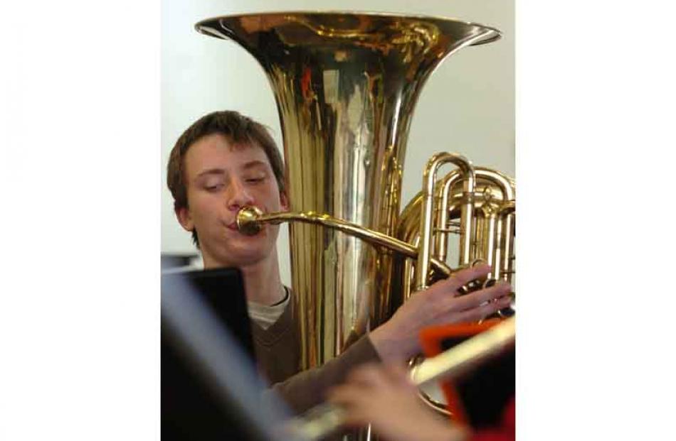 Colin Jacqiery playing the Tuba.