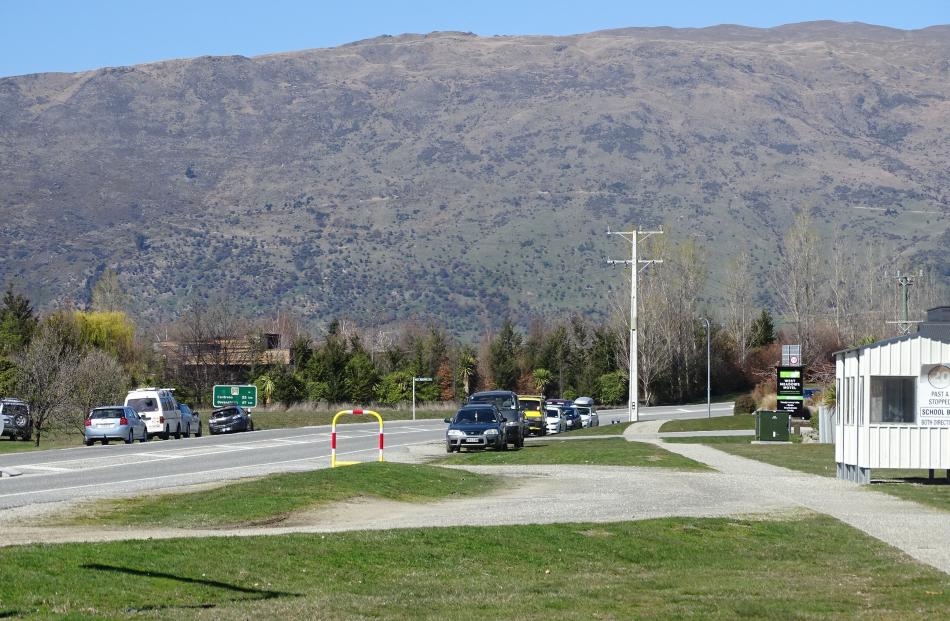 Cardrona Alpine Resort staff park on either side of Cardrona Valley Rd and along West Meadows Dr...