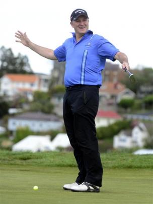 Testing the wind on the second tee. Photos by Peter McIntosh.