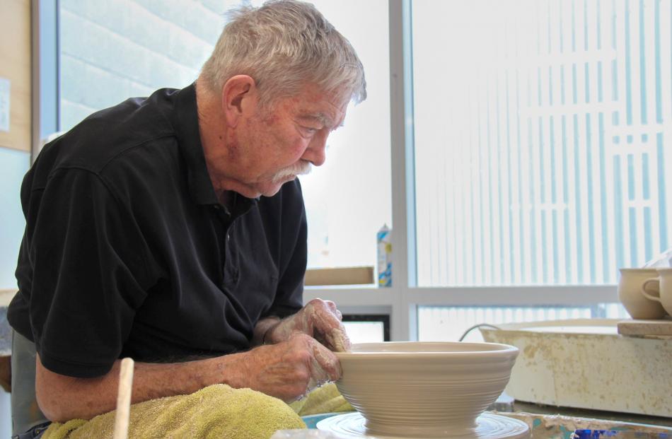 Neil Grant works in the ceramics studio at Dunedin Art School.