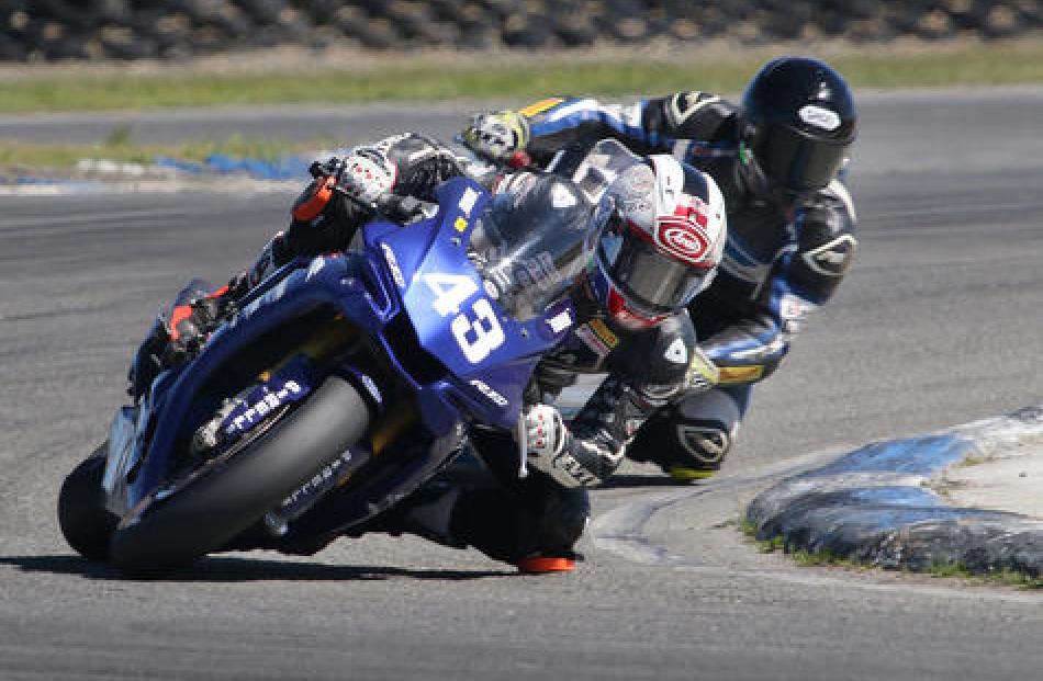 Christchurch's Alastair Hoogenboezem in front of current national supersport and former speedway...