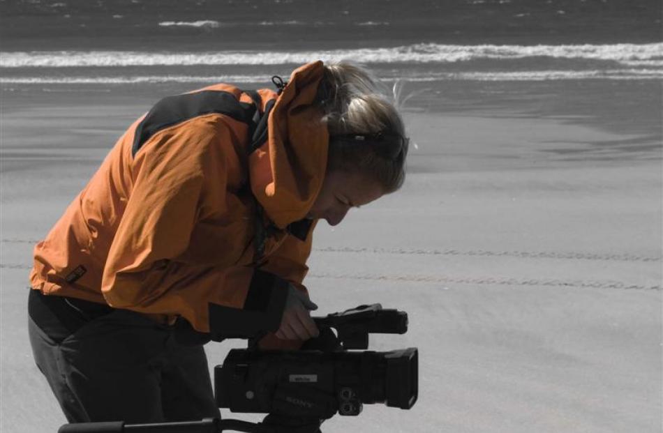 Vanessa Marshall during filming of <i>Once A Pod Of Whales</i>. Photo supplied.