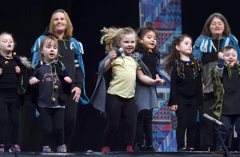 Play and Learn Early Childhood Education Centre children perform at the Otago Polyfest with...