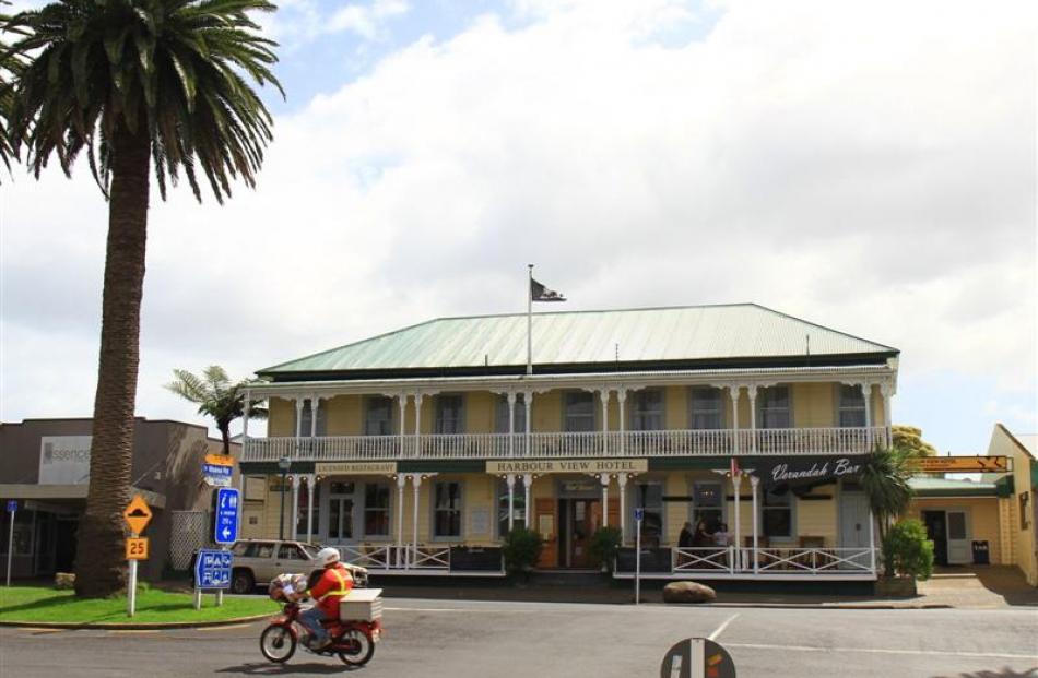 The 107-year-old Harbour View Hotel in Raglan's main street.