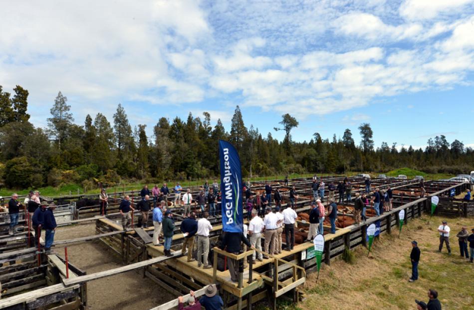 Buyers, vendors and stock agents during the auction.