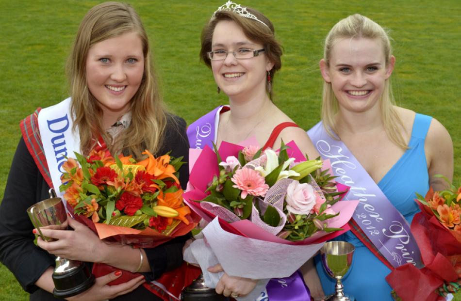 (From left) Otago Girls High School student Erin Officer (18), who picked up second place , ...