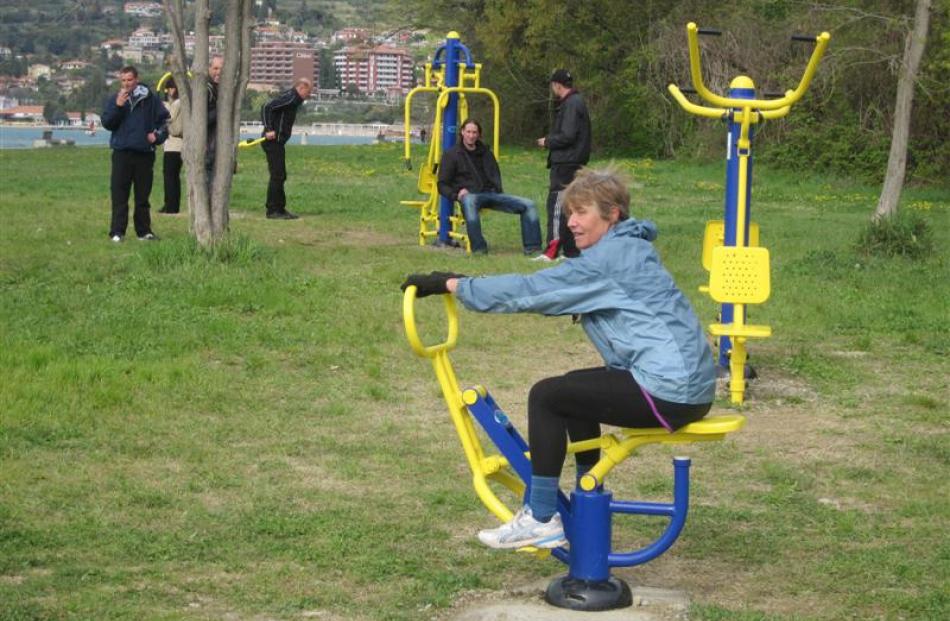 Open-air gyms are a common sight in Slovenia, where fitness is an everyday part of life.