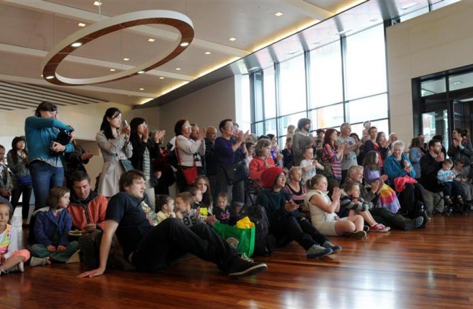 Some of the visitors who gathered to watch the entertainment during the opening  of the museum at...