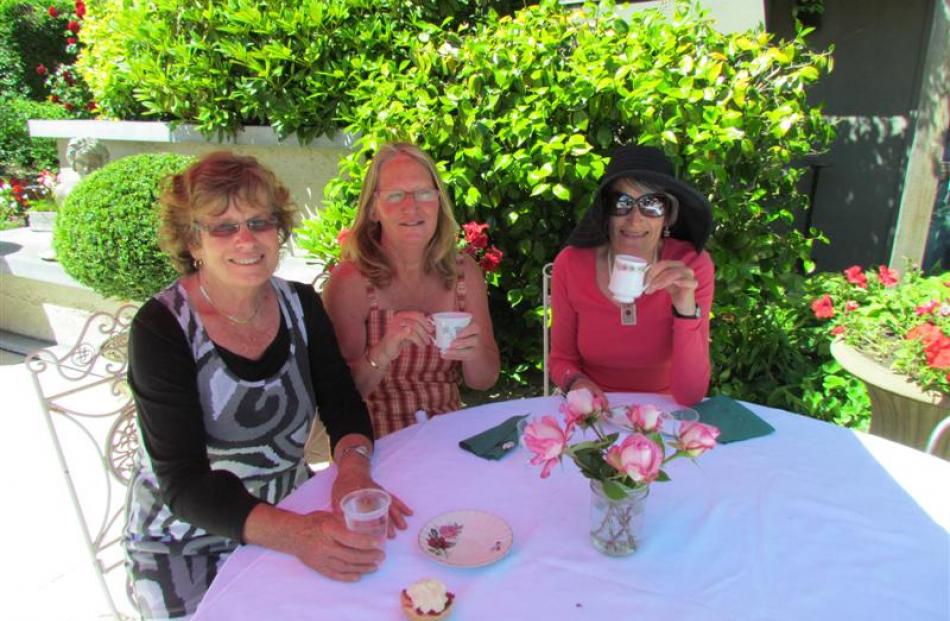 Rosslyn Munro, of Kelvin Heights, Judy Moore and Viv Keith, both of Queenstown, enjoy an...