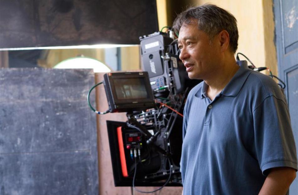Director Ang Lee on the set of Life of Pi.