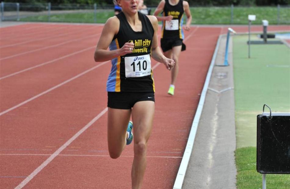 Rebekah Greene (Hill City-University) finishes the  800m