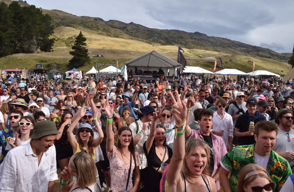 A happy crowd at the Rhythm and Alps festival near Wanaka on New Year's Eve. Photo: Gregor Richardson
