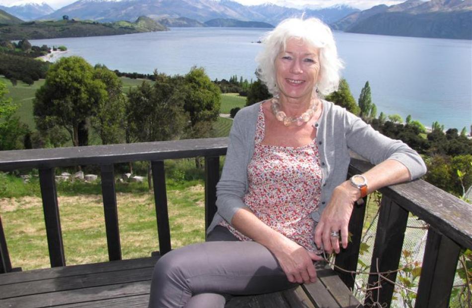 Rippon Vineyard co-founder and company director Lois Mills relaxes  at her home overlooking the...