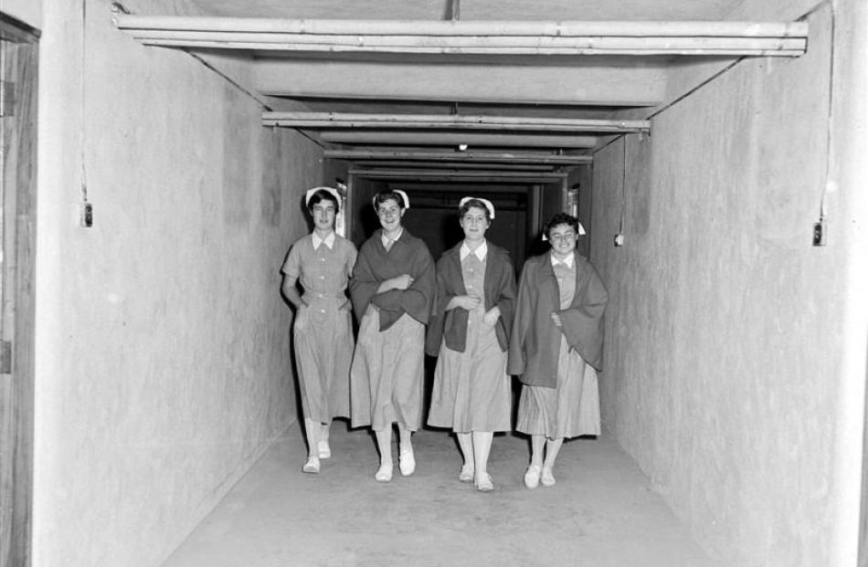 Nurses make use of a 115m-long tunnel from Wakari Hospital to the nurses' home building upon its...