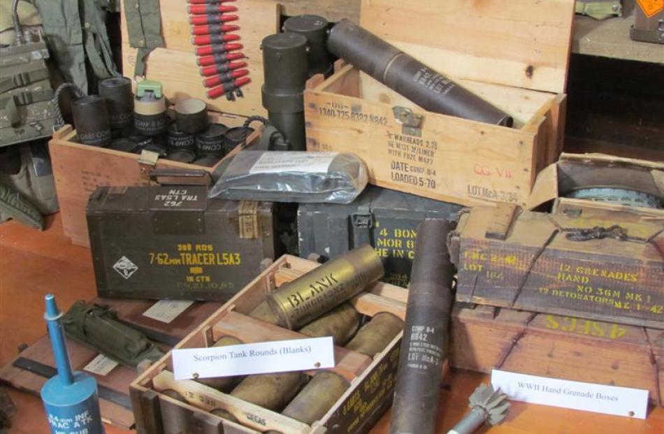 Defused shells from Mr Dempster's  collection.