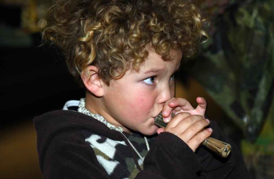Age was no barrier for Hamiora Smith (5) when he competed in a duck-calling competition with his...