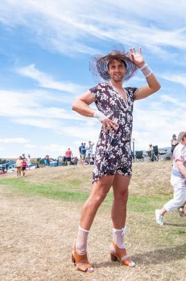 Clyde tradie Anthony Diack models the outfit chosen by ‘‘the boys’’ for his stag party at the...