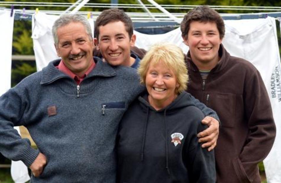 (From left) Nathan,  Bev,  Phil,  Brad  and Matthew Williamson. Photo from ODT files.