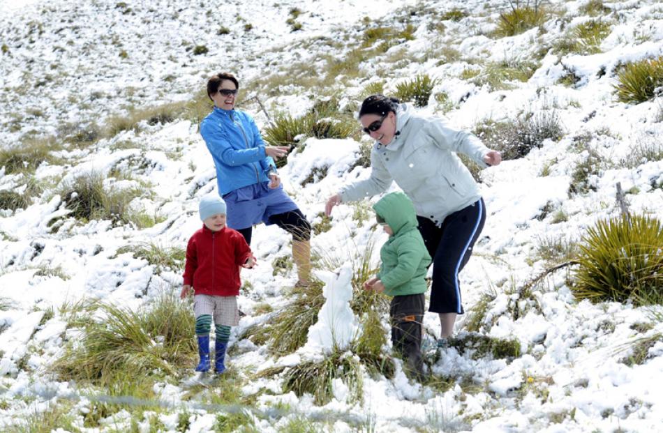 Rachel Shirley (left) and her son Ethan Shirley (3) of Lake Hawea and Justine Weatherall of...