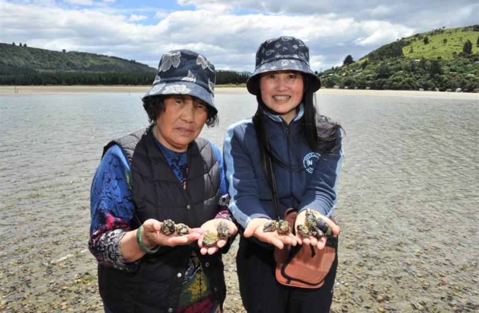 Dunedin resident Summer Cheng with her mother Ri Feng Mu, visiting from Northern China, collect...