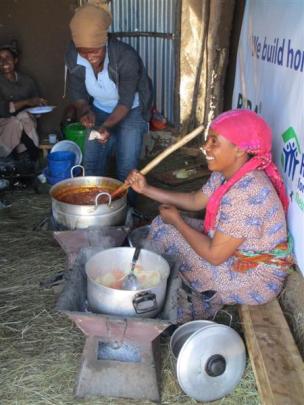 Our midday meal cooked on charcoal burners.