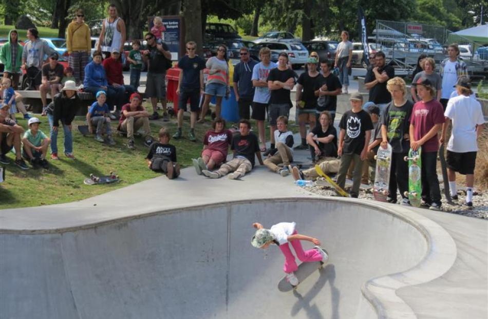 Cool Wakushima (10), of Queenstown, earned applause for her skill in the bowl as well as for...