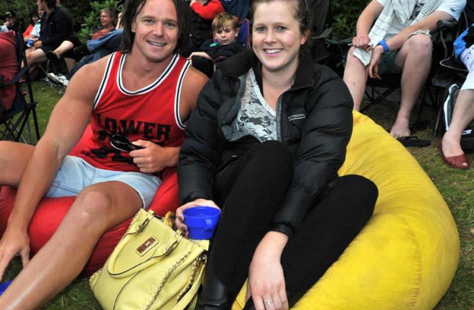 Dunedin residents Shannon Young and Ella Conlan settle in.